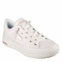 Skechers Womens Arch Fit Arcade Low-Top Trainers White/Rose Gold 