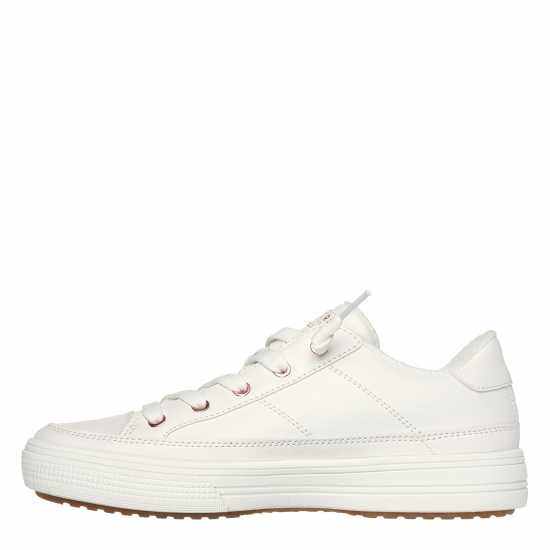 Skechers Womens Arch Fit Arcade Low-Top Trainers White/Rose Gold 