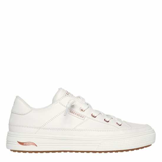 Skechers Womens Arch Fit Arcade Low-Top Trainers White/Rose Gold 
