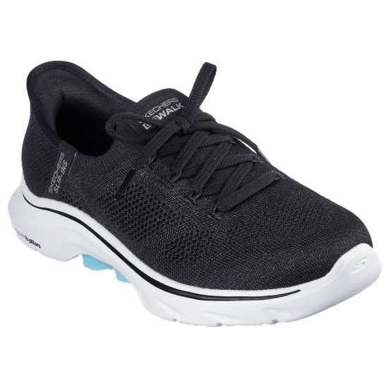 Skechers Knit Laced Slip-Ins  Runners Womens Черно/Аква 