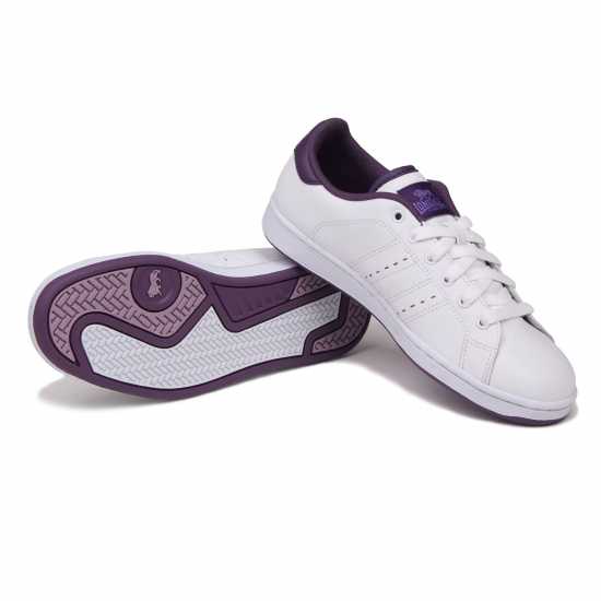 Lonsdale Дамски Маратонки Leyton Ladies Trainers White/Purple Дамски маратонки