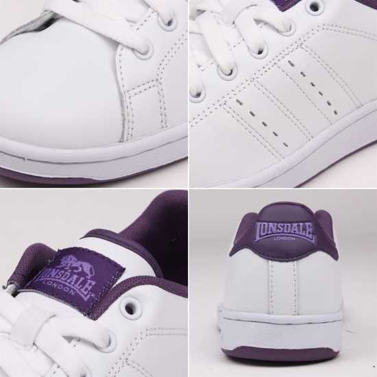 Lonsdale Дамски Маратонки Leyton Ladies Trainers White/Purple Дамски маратонки
