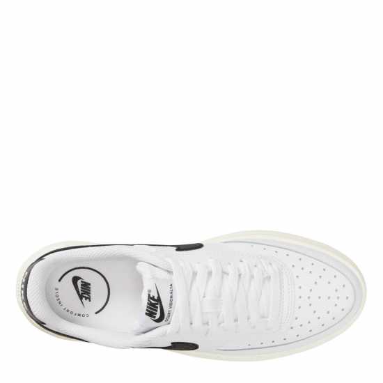 Дамски маратонки Nike Мъжки Маратонки Court Vision Alta Leather Womens Trainers Бяло/Черно-Парус Nike Мъжки Маратонки Court Vision Alta Leather Womens Trainers Бяло/Черно-Парус Дамски маратонки