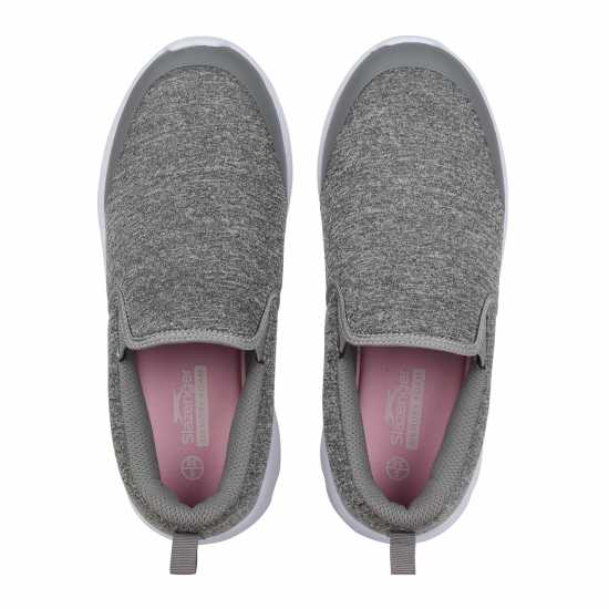 Slazenger Мъжки Обувки Без Връзки Zeal Womens Slip On Shoes GreyMarl/White Дамски маратонки