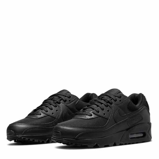 Nike Мъжки Маратонки Air Max 90 Womens Trainers Трикратно черно Дамски маратонки
