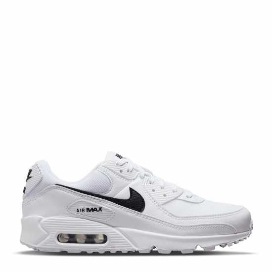 Nike Мъжки Маратонки Air Max 90 Womens Trainers Бяло/Черно Дамски маратонки