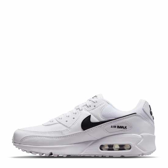 Nike Мъжки Маратонки Air Max 90 Womens Trainers Бяло/Черно Дамски маратонки