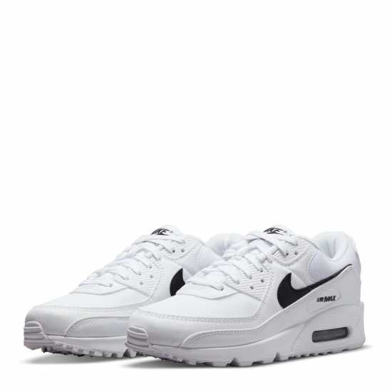 Nike Мъжки Маратонки Air Max 90 Womens Trainers Бяло/Черно Дамски маратонки