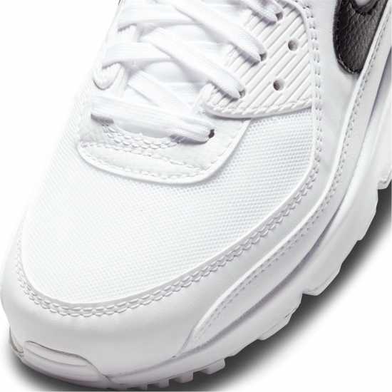 Nike Мъжки Маратонки Air Max 90 Womens Trainers Бяло/Черно Дамски маратонки