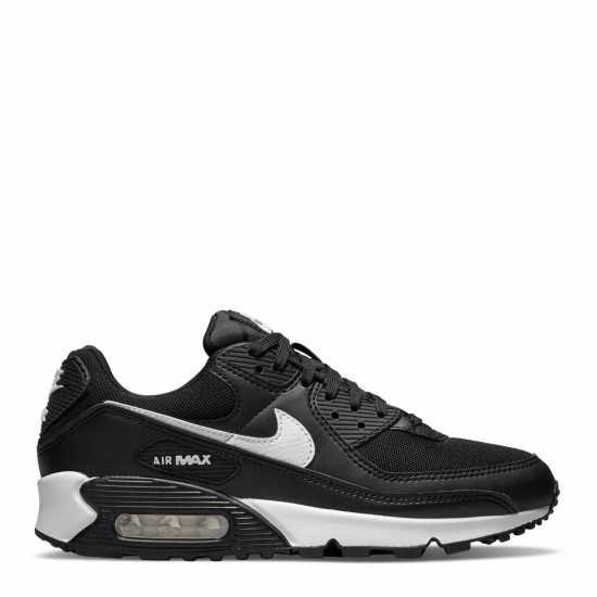 Nike Мъжки Маратонки Air Max 90 Womens Trainers Черно/Бяло Дамски маратонки