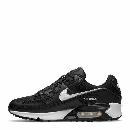 Nike Мъжки Маратонки Air Max 90 Womens Trainers Черно/Бяло Дамски маратонки