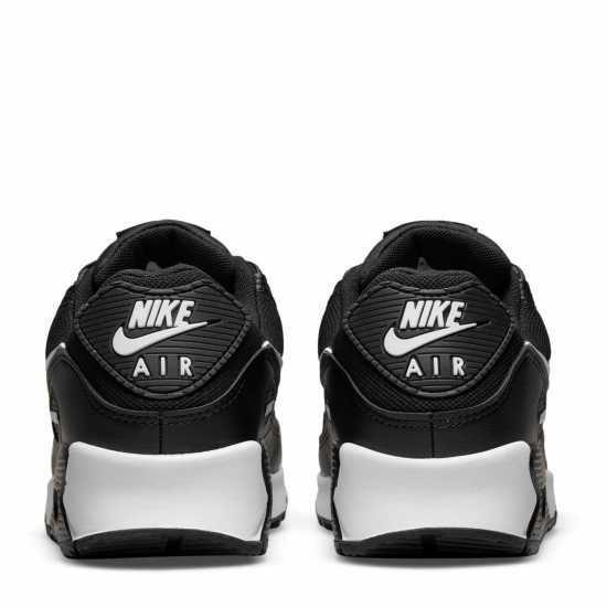 Nike Мъжки Маратонки Air Max 90 Womens Trainers Черно/Бяло Дамски маратонки