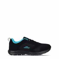Slazenger Force Mesh Trainers Womens Черно/Синьо Дамски високи кецове