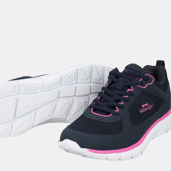 Slazenger Force Mesh Trainers Womens Navy/Fuschia 