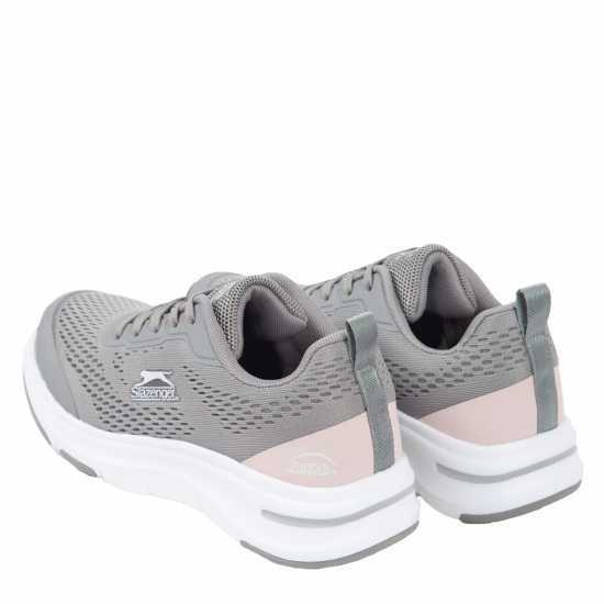 Slazenger Curve Support E-Mesh Trainers Ladies Grey/Pink - Дамски маратонки