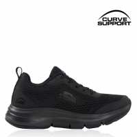 Slazenger Curve Support E-Mesh Trainers Ladies Black/Black Дамски маратонки