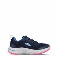 Slazenger Curve Support E-Mesh Trainer Womens Морско синьо/Розово Дамски високи кецове