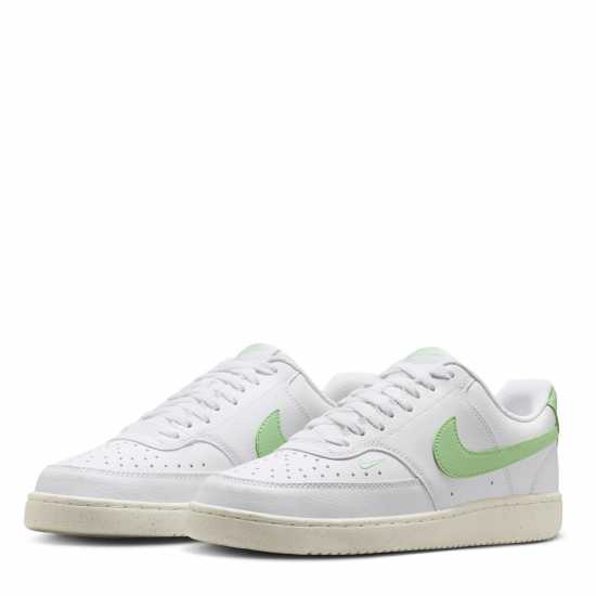 Nike Court Vision Low Next Nature Trainers Бяло/Зелено/Платно Найк Обувки