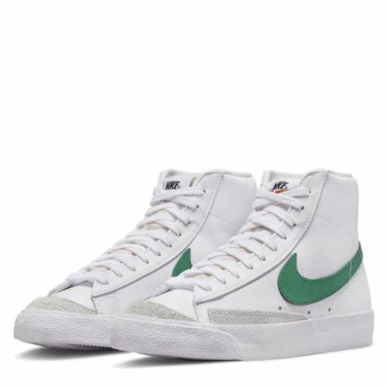 Nike Blazer Mid 77 Hi Top Trainers Бяло/Зелено Дамски платненки и гуменки