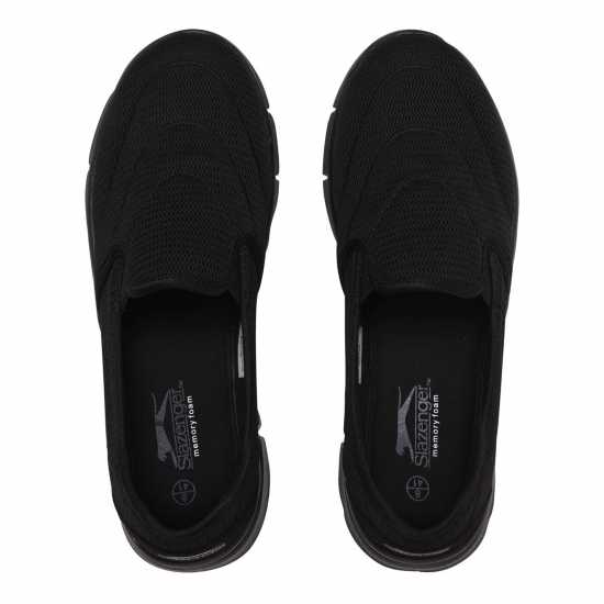 Slazenger Дамски Обувки Без Връзки Zeal Slip On Ladies Shoes Black Mesh Дамски маратонки