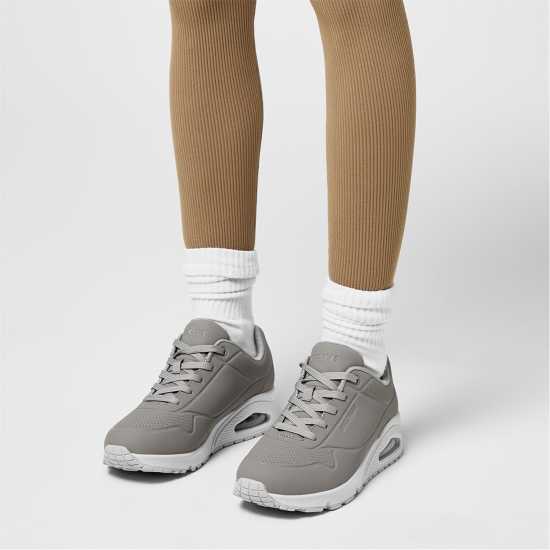 Дамски маратонки Skechers Uno Stand On Air Trainers Womens Сиво/Бяло Skechers Uno Stand On Air Trainers Womens Сиво/Бяло Дамски маратонки