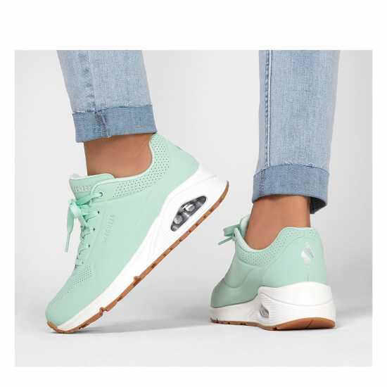 Дамски маратонки Skechers Uno Stand On Air Trainers Womens Black/Metallic Skechers Uno Stand On Air Trainers Womens Black/Metallic Дамски маратонки