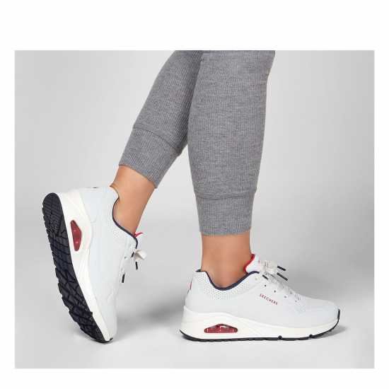 Дамски маратонки Skechers Uno Stand On Air Trainers Womens Бяло Skechers Uno Stand On Air Trainers Womens Бяло Дамски маратонки