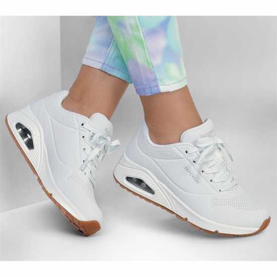 Skechers Uno Stand On Air Trainers Womens Бяло Дамски маратонки