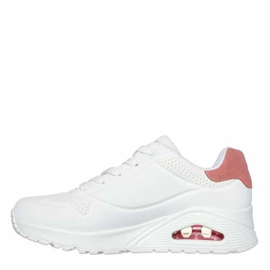 Skechers Uno Stand On Air Trainers Womens White/Pink Дамски маратонки