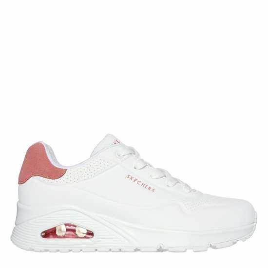 Skechers Uno Stand On Air Trainers Womens White/Pink Дамски маратонки