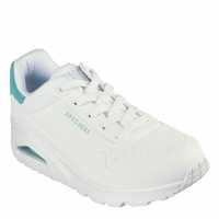 Skechers Uno Stand On Air Trainers Womens Бяло/Мента Дамски маратонки