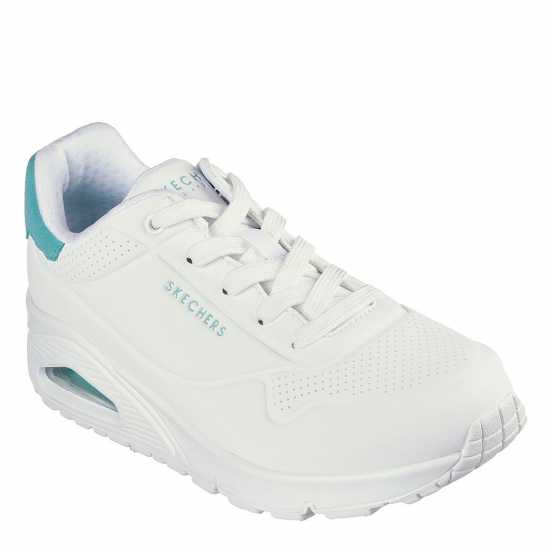 Skechers Uno Stand On Air Trainers Womens Бяло/Мента Дамски маратонки