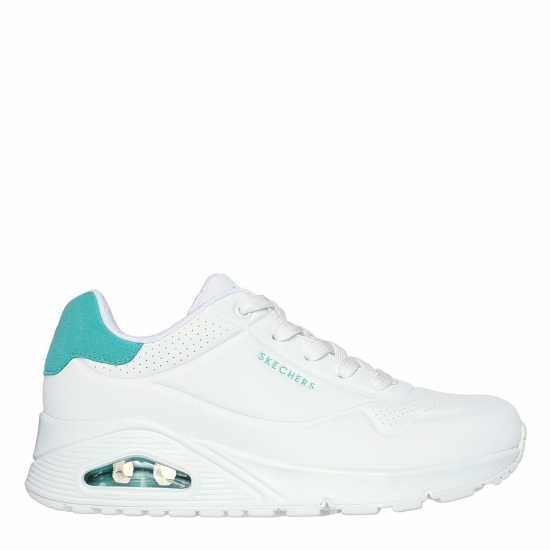Skechers Uno Stand On Air Trainers Womens Бяло/Мента Дамски маратонки