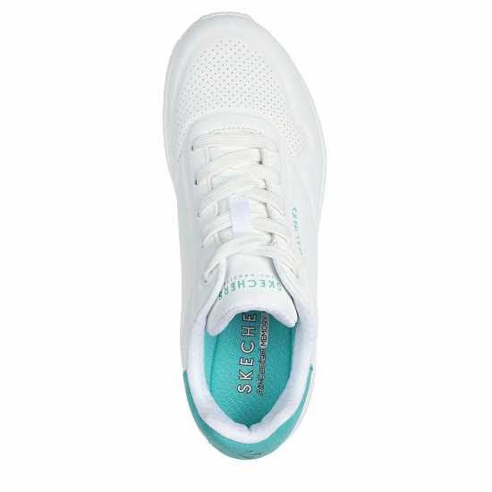 Skechers Uno Stand On Air Trainers Womens Бяло/Мента Дамски маратонки