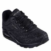 Skechers Uno Stand On Air Trainers Womens Black/Leopard Дамски маратонки