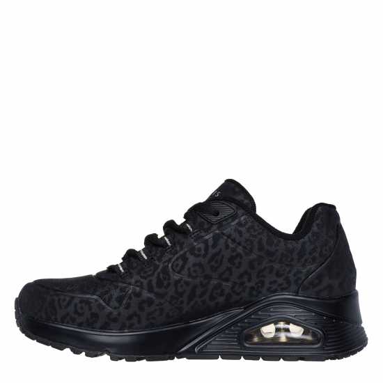 Skechers Uno Stand On Air Trainers Womens Black/Leopard Дамски маратонки