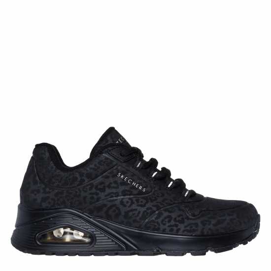 Skechers Uno Stand On Air Trainers Womens Black/Leopard Дамски маратонки