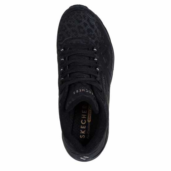 Skechers Uno Stand On Air Trainers Womens Black/Leopard Дамски маратонки