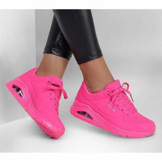 Дамски маратонки Skechers Uno Stand On Air Trainers Womens Горещо розово Skechers Uno Stand On Air Trainers Womens Горещо розово Дамски маратонки