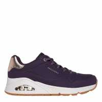 Skechers Uno Stand On Air Trainers Womens Purple/Metallic Дамски маратонки
