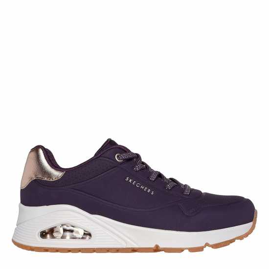 Skechers Uno Stand On Air Trainers Womens Purple/Metallic Дамски маратонки