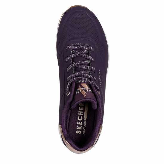 Skechers Uno Stand On Air Trainers Womens Purple/Metallic Дамски маратонки