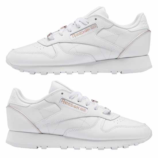 Reebok Classic Leather Shoes White/Pink Дамски маратонки