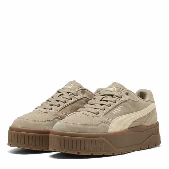 Puma Karmen Ii Idol Suede Low-Top Trainers Womens Кафяво/Бежово 