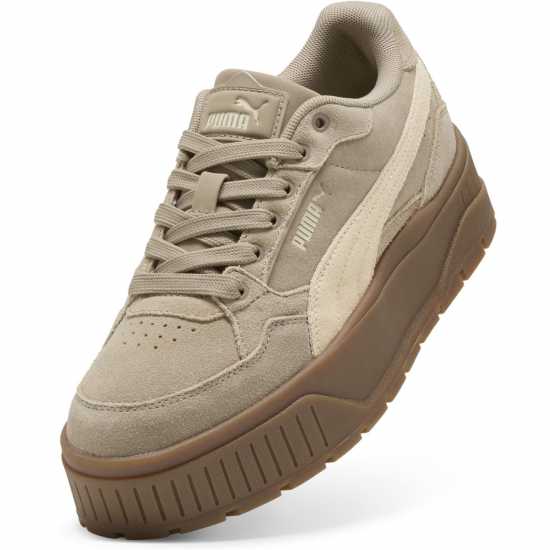 Puma Karmen Ii Idol Suede Low-Top Trainers Womens Кафяво/Бежово 