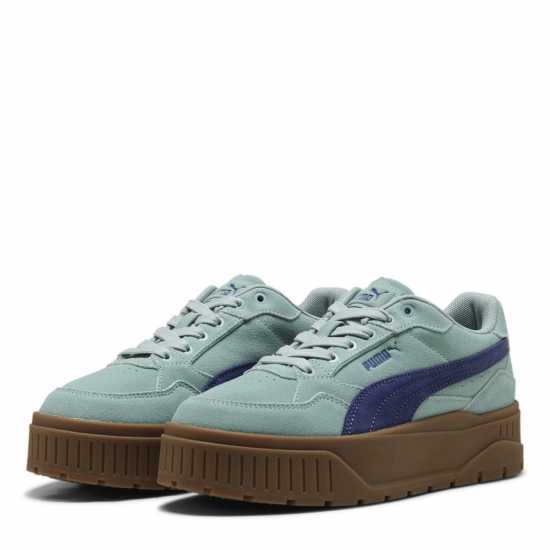 Puma Karmen Ii Idol Suede Low-Top Trainers Womens Мента/Гума 