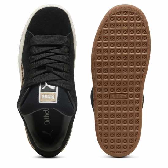 Puma Мъжки Маратонки Suede Xl Womens Trainers Black/Leopard Дамски маратонки