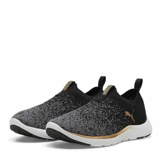 Puma Softride Remi Slip-On Knit Wn'S Runners Womens Черно/Бяло/Злато Дамски маратонки