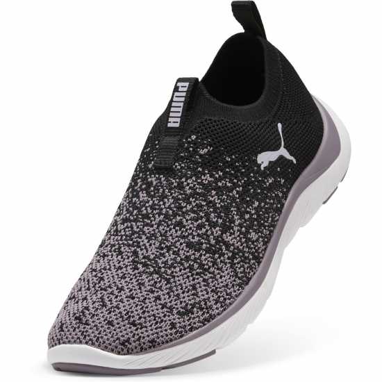 Puma Softride Remi Slip-On Knit Wn's Runners Womens Black/Wht/Plum 