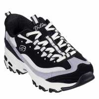 Skechers D Lites-Smooth Nostalgia Low-Top Trainers Womens Черно/Бяло Дамски маратонки